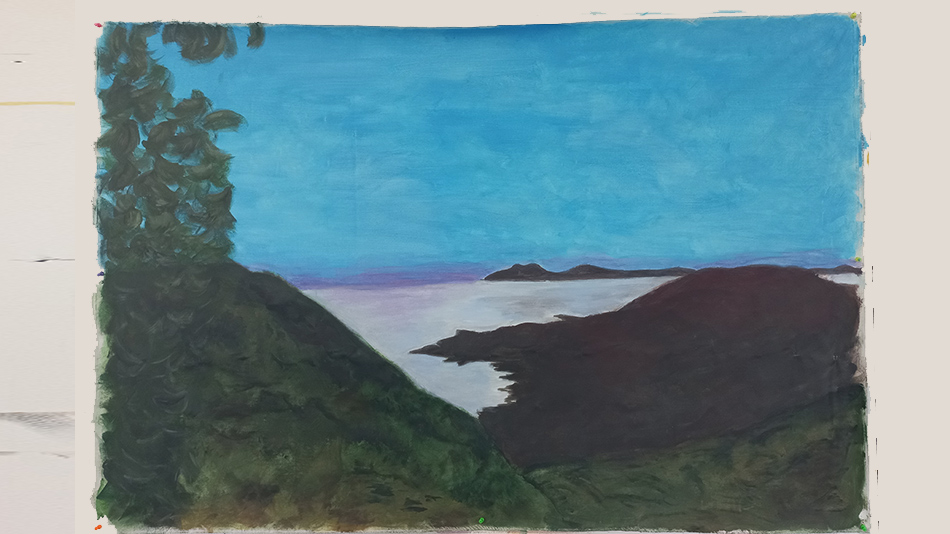 © Isabelle Kanor, « Le grand bain, peinture grand format », 2021-2022