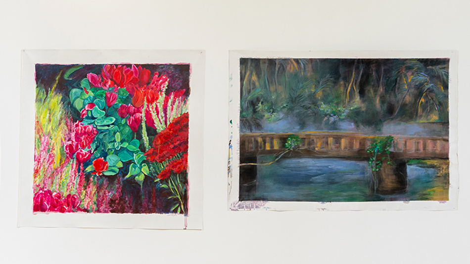 © "Le grand bain, peinture grand format", 2021-2022 avec Solène Lestage