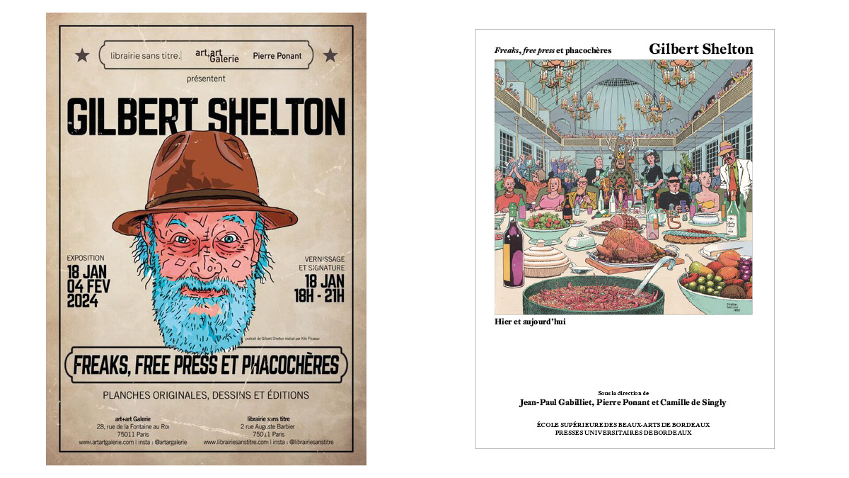 Affiche exposition Gilbert Shelton et Couverture