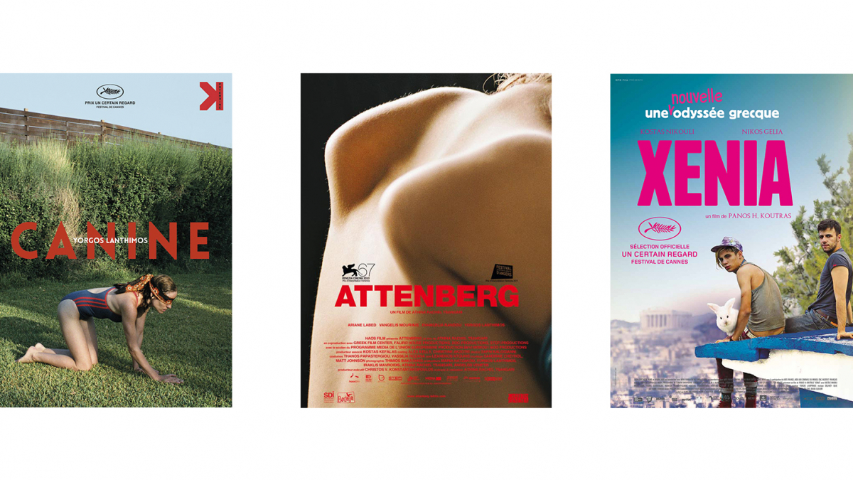 Canine (2009) de Yorgos Lanthimos ;  Attenberg (2010) de Athina Rachel Tsangari ;  Xenia (2014) de Panos Koutras