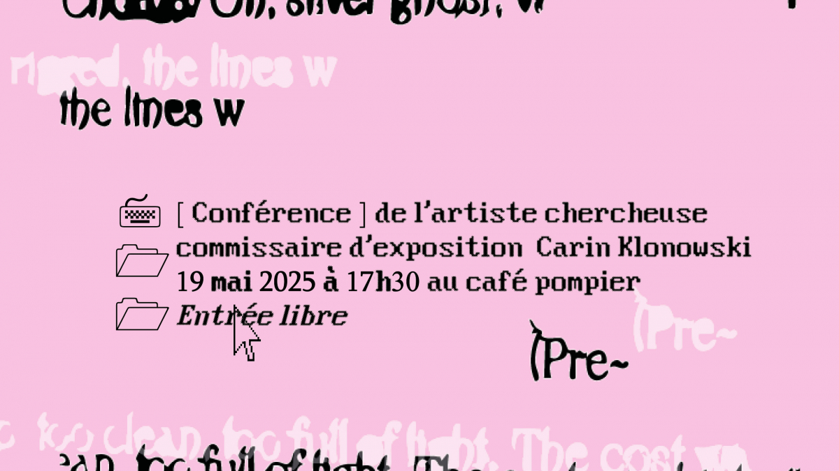 Visuel : @loupeack étudiante ebabx, d'après une prise de vue de l'exposition Blackscreen_issues_Sleeping_Displays_ Carin Klonowski