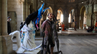 DNSEP Art 2021 Océane Poyet, Bandicoot et esprit de la forêt, chapelle du Crous Bordeaux © Océane Poyet